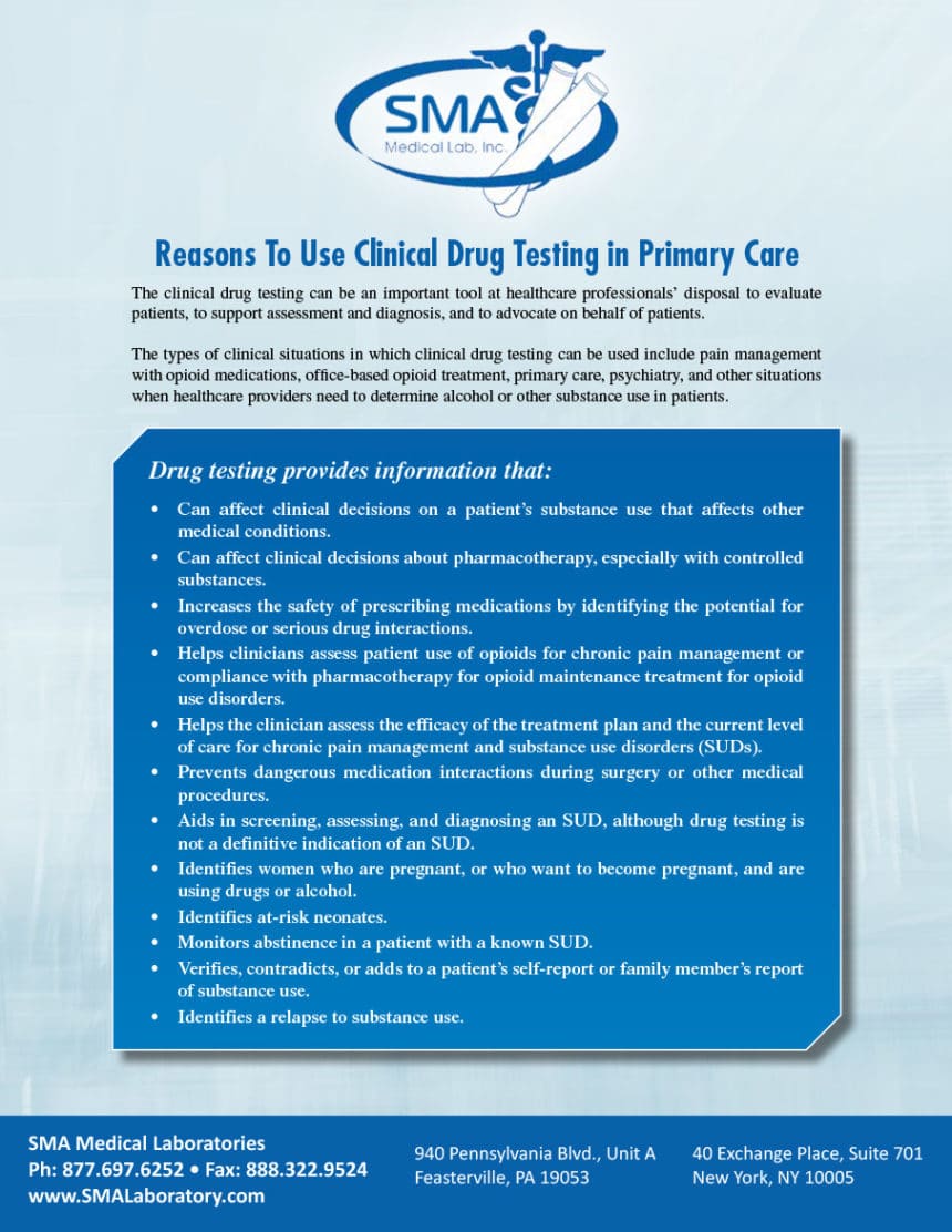 Toxicology Services - SMA Medical Laboratory